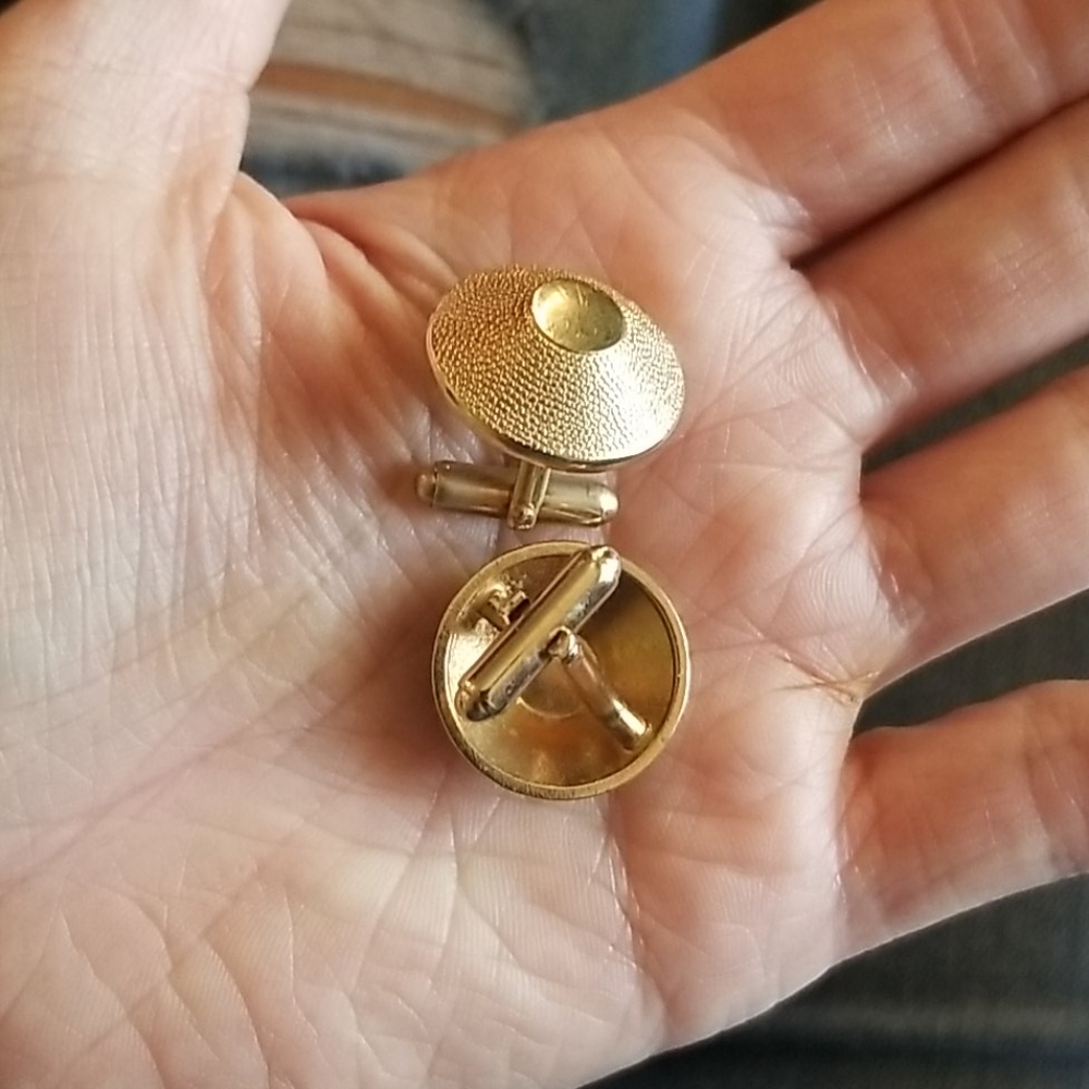 VTG Pat Pend Gold Classic Cufflinks - Picture 5 of 8